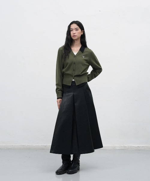 GENERAL IDEA（ジェネラルアイデア）の「essential collar layerd cardigan シャツレイヤード風ニットカーディガン（カーディガン/ボレロ・レディース・グレー/ワイン/ブラック・L/M/S）」の20枚目の写真