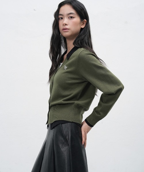 GENERAL IDEA（ジェネラルアイデア）の「essential collar layerd cardigan シャツレイヤード風ニットカーディガン（カーディガン/ボレロ・レディース・グレー/ワイン/ブラック・L/M/S）」の22枚目の写真