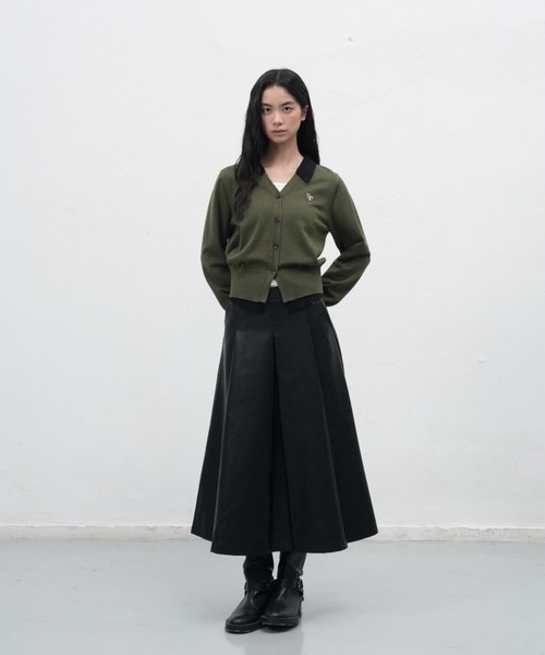 GENERAL IDEA WOMAN シャツレイヤード風ニットカーディガン M セール】【GENERAL IDEA】シャツレイヤード風ニットカーディガン
