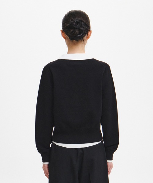 GENERAL IDEA（ジェネラルアイデア）の「【GENERAL IDEA】エッセンシャル シャツカラーレイヤードカーディガン / ESSENTIAL COLLAR LAYERD CARDIGAN（カーディガン/ボレロ・レディース・グレー/ワイン/ブラック/ホワイト/カーキ/グレー系/ダークブラウン・L/M/S/XL）」の9枚目の写真