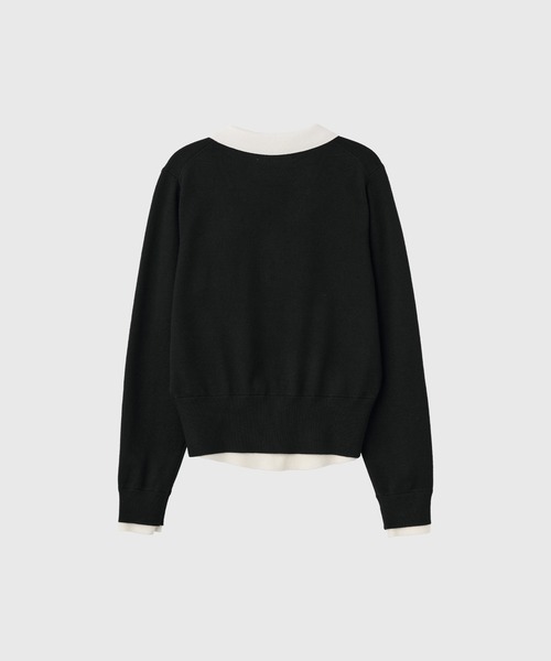 GENERAL IDEA（ジェネラルアイデア）の「【GENERAL IDEA】エッセンシャル シャツカラーレイヤードカーディガン / ESSENTIAL COLLAR LAYERD CARDIGAN（カーディガン/ボレロ・レディース・グレー/ワイン/ブラック/ホワイト/カーキ/グレー系/ダークブラウン・L/M/S/XL）」の14枚目の写真