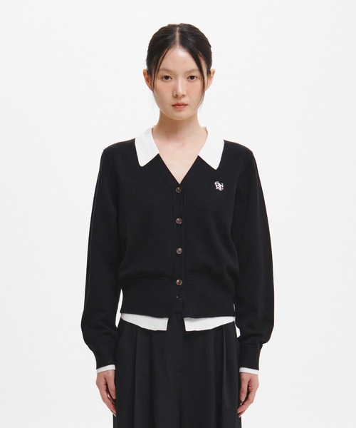 GENERAL IDEA（ジェネラルアイデア）の「【GENERAL IDEA】エッセンシャル シャツカラーレイヤードカーディガン / ESSENTIAL COLLAR LAYERD CARDIGAN（カーディガン/ボレロ・レディース・グレー/ワイン/ブラック/ホワイト/カーキ/グレー系/ダークブラウン・L/M/S/XL）」の8枚目の写真