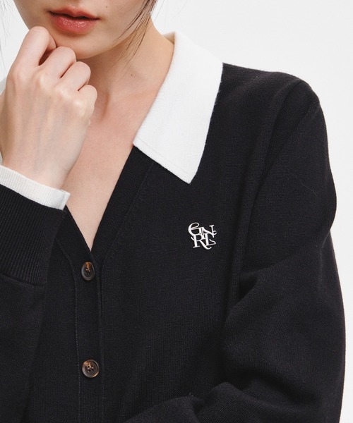 GENERAL IDEA（ジェネラルアイデア）の「【GENERAL IDEA】エッセンシャル シャツカラーレイヤードカーディガン / ESSENTIAL COLLAR LAYERD CARDIGAN（カーディガン/ボレロ・レディース・グレー/ワイン/ブラック/ホワイト/カーキ/グレー系/ダークブラウン・L/M/S/XL）」の10枚目の写真