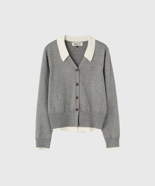 GENERAL IDEA（ジェネラルアイデア）の「【GENERAL IDEA】エッセンシャル シャツカラーレイヤードカーディガン / ESSENTIAL COLLAR LAYERD CARDIGAN（カーディガン/ボレロ・レディース・グレー/ワイン/ブラック/ホワイト/カーキ/グレー系/ダークブラウン・L/M/S/XL）」の18枚目の写真