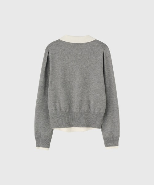 GENERAL IDEA（ジェネラルアイデア）の「【GENERAL IDEA】エッセンシャル シャツカラーレイヤードカーディガン / ESSENTIAL COLLAR LAYERD CARDIGAN（カーディガン/ボレロ・レディース・グレー/ワイン/ブラック/ホワイト/カーキ/グレー系/ダークブラウン・L/M/S/XL）」の19枚目の写真