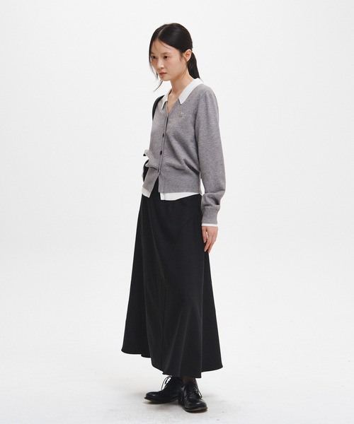 GENERAL IDEA（ジェネラルアイデア）の「【GENERAL IDEA】エッセンシャル シャツカラーレイヤードカーディガン / ESSENTIAL COLLAR LAYERD CARDIGAN（カーディガン/ボレロ・レディース・グレー/ワイン/ブラック/ホワイト/カーキ/グレー系/ダークブラウン・L/M/S/XL）」の17枚目の写真