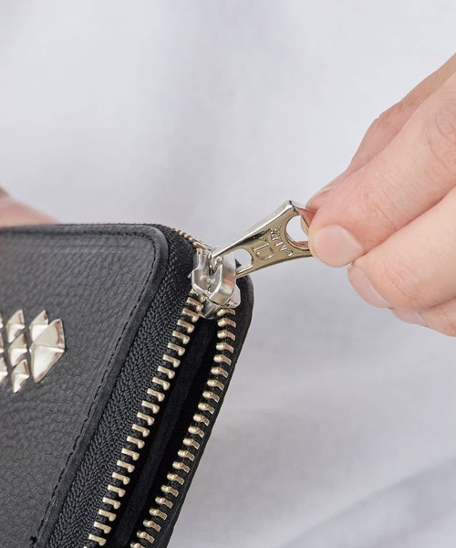 CALEE/キャリー ひし形スタッズ付き 二つ折りミニ財布（財布）｜CALEE