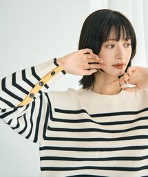 YECCA VECCA | 釦デザイン配色ニット(ニット/セーター)