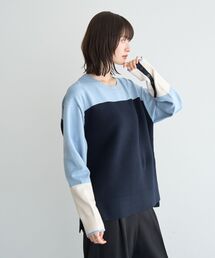 YECCA VECCA | 釦デザイン配色ニット(ニット/セーター)