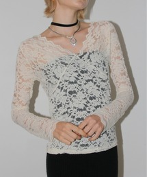 IMARI（イマリ）の「【 IMARI / イマリ 】 ケミカルレース シャーリング トップス #（Tシャツ/カットソー）」