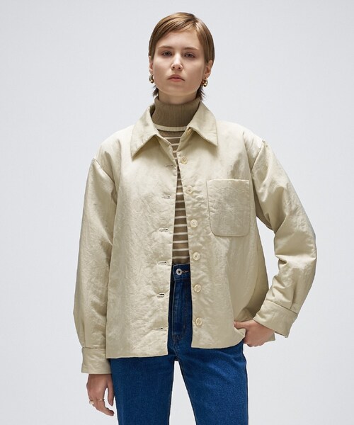 cloenc（クロエンス）の「ライトパディングジャケット（ブルゾン・レディース・ライトベージュ/オリーブ/ブラック・02/01）」の3枚目の写真