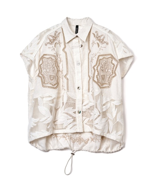 AULA AILA（アウラアイラ）の「【セットアップ着用可】カットワークエンブロイダリーシャツ（シャツ/ブラウス・レディース・オフホワイト/グレイッシュベージュ/ブラック・0）」の19枚目の写真