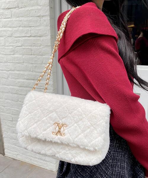 INGNI（イング）の「フェイクファーキルティングショルダーバッグ（ショルダーバッグ・レディース・オフホワイト/ピンク/ベージュ・-）」の11枚目の写真