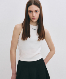 NICK&NICOLE（ニックアンドニコール）の「MINIMAL CROP SLEEVELESS TOP_IVORY（Tシャツ/カットソー・レディース）」