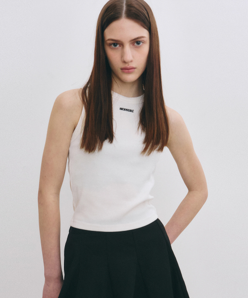 NICK&NICOLE(ニックアンドニコール)の「MINIMAL CROP SLEEVELESS TOP_IVORY(Tシャツ/カットソー・レディース・その他・FREE)」の1枚目の写真