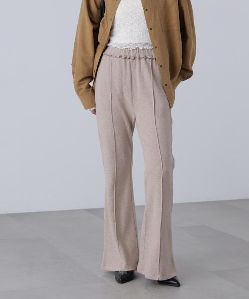 FREE'S MART（フリーズマート）の「◆リブフレアカットパンツ（その他パンツ・レディース・ベージュ/ブラック・SMALL/MEDIUM）」の2枚目の写真