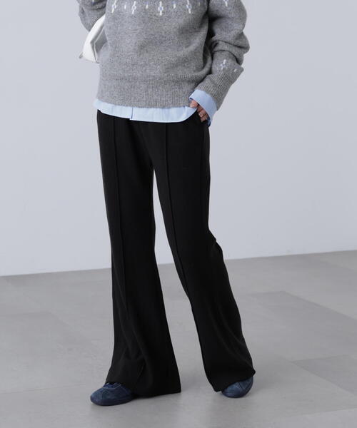 FREE'S MART（フリーズマート）の「◆リブフレアカットパンツ（その他パンツ・レディース・ベージュ/ブラック・SMALL/MEDIUM）」の4枚目の写真