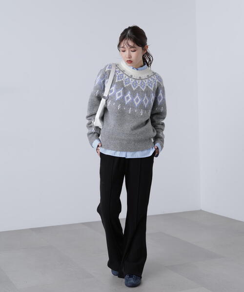 FREE'S MART（フリーズマート）の「◆リブフレアカットパンツ（その他パンツ・レディース・ベージュ/ブラック・SMALL/MEDIUM）」の7枚目の写真