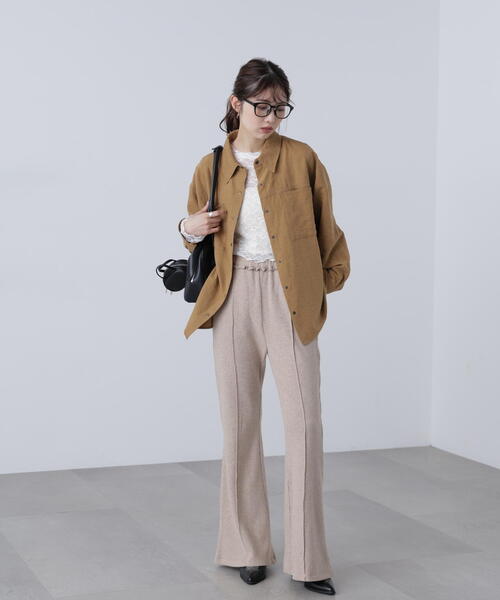 FREE'S MART（フリーズマート）の「◆リブフレアカットパンツ（その他パンツ・レディース・ベージュ/ブラック・SMALL/MEDIUM）」の14枚目の写真