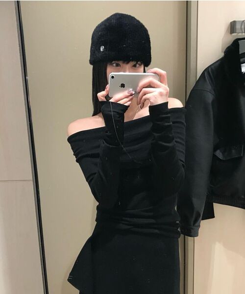 FLAREUP（フレアアップ）の「Fur Knit Beanie (FL-727_Black)（ニットキャップ/ビーニー・レディース・ブラック・FREE）」の14枚目の写真