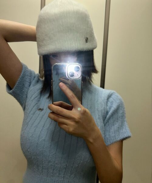 FLAREUP（フレアアップ）の「Fur Knit Beanie (FL-727_Black)（ニットキャップ/ビーニー・レディース・ブラック・FREE）」の17枚目の写真