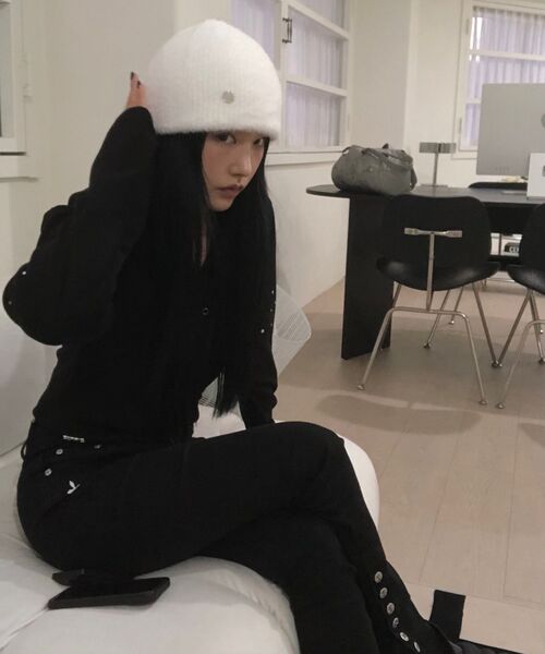FLAREUP（フレアアップ）の「Fur Knit Beanie (FL-727_Black)（ニットキャップ/ビーニー・レディース・ブラック・FREE）」の19枚目の写真