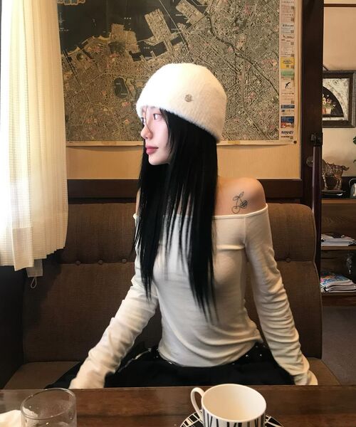 FLAREUP（フレアアップ）の「Fur Knit Beanie (FL-727_Black)（ニットキャップ/ビーニー・レディース・ブラック・FREE）」の22枚目の写真