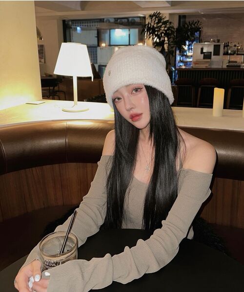 FLAREUP(フレアアップ)の「Fur Knit Beanie (FL-727_Black)(ニットキャップ/ビーニー・レディース・ブラック・FREE)」の5枚目の写真