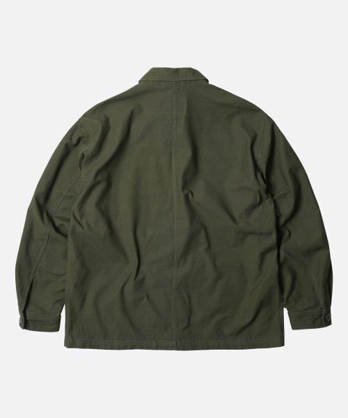 FRIZMWORKS(フリズムワークス)の「BACKSATIN FRENCH WORK JACKET _ OLIVE(その他アウター・メンズ・その他・SMALL/MEDIUM/LARGE/X-LARGE)」の3枚目の写真
