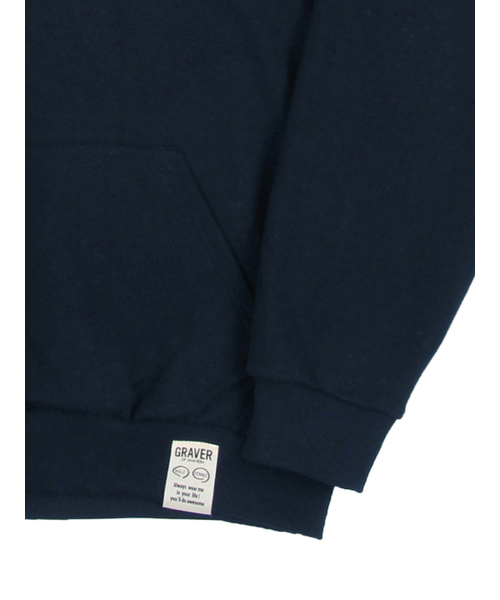 GRAVER（グレーバー）の「[ユニセックス]雲スマイル刺繍フードパーカー_ネイビー（パーカー・レディース・ネイビー・SMALL/MEDIUM/LARGE/X-LARGE）」の3枚目の写真