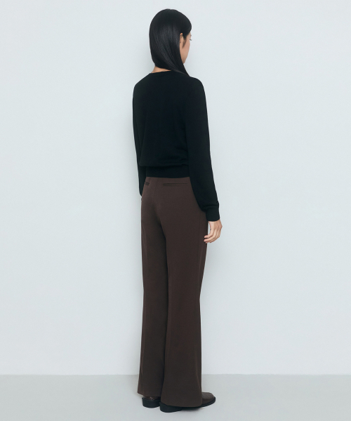 MUSINSA STANDARD WOMAN（ムシンサスタンダードウーマン）の「ウィメンズセミブーツカットヒドゥンバンディングスラックス[チョコブラウン]（スラックス・レディース・その他・34/32/30/31/24/25/26/27/28/29）」の4枚目の写真