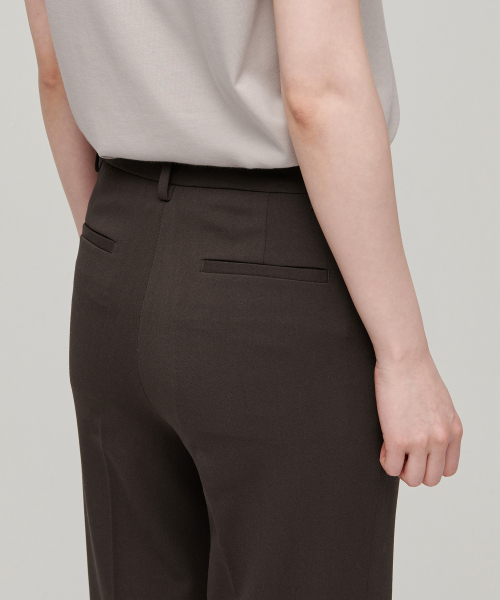 MUSINSA STANDARD WOMAN（ムシンサスタンダードウーマン）の「ウィメンズセミブーツカットヒドゥンバンディングスラックス[チョコブラウン]（スラックス・レディース・その他・34/32/30/31/24/25/26/27/28/29）」の8枚目の写真