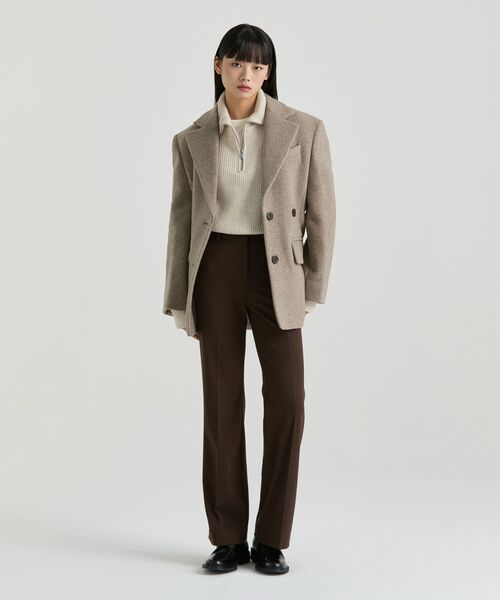 MUSINSA STANDARD WOMAN（ムシンサスタンダードウーマン）の「ウィメンズセミブーツカットヒドゥンバンディングスラックス[チョコブラウン]（スラックス・レディース・その他・34/32/30/31/24/25/26/27/28/29）」の10枚目の写真