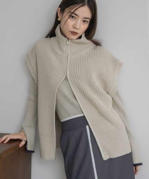 セール】W ZIP ニットベスト（ベスト）｜ems excite（エムズエキサイト