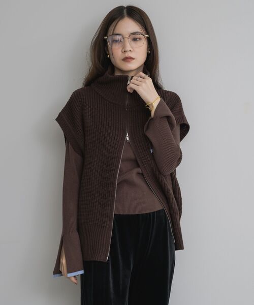 セール】W ZIP ニットベスト（ベスト）｜ems excite（エムズエキサイト