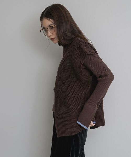 ems excite（エムズエキサイト）の「W ZIP ニットベスト（ベスト・レディース・ブラウン/チャコールグレー/ライトグレー・FREE）」の13枚目の写真