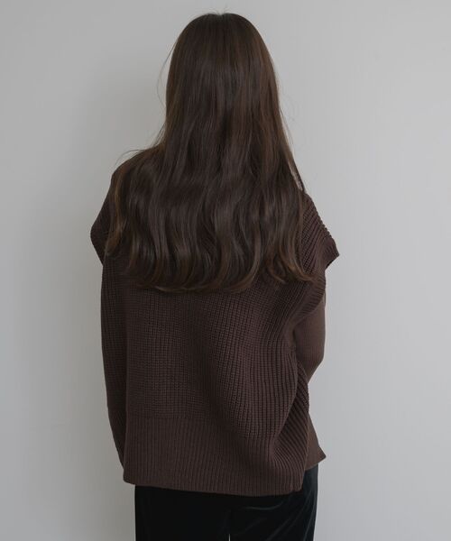 ems excite（エムズエキサイト）の「W ZIP ニットベスト（ベスト・レディース・ブラウン/チャコールグレー/ライトグレー・FREE）」の14枚目の写真