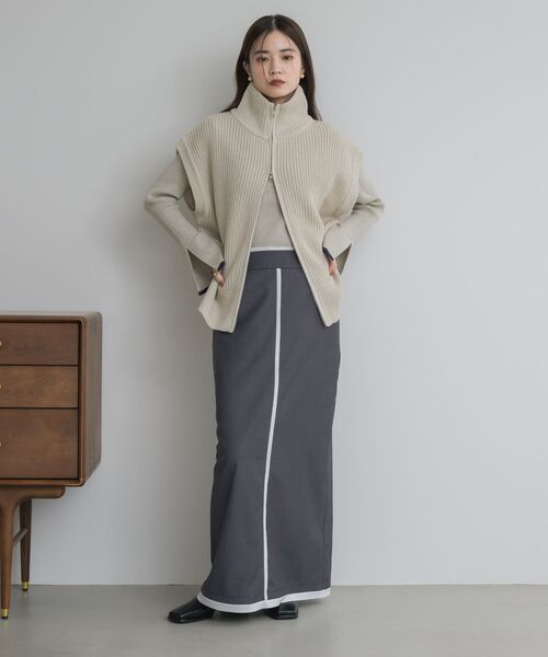 ems excite（エムズエキサイト）の「W ZIP ニットベスト（ベスト・レディース・ブラウン/チャコールグレー/ライトグレー・FREE）」の15枚目の写真