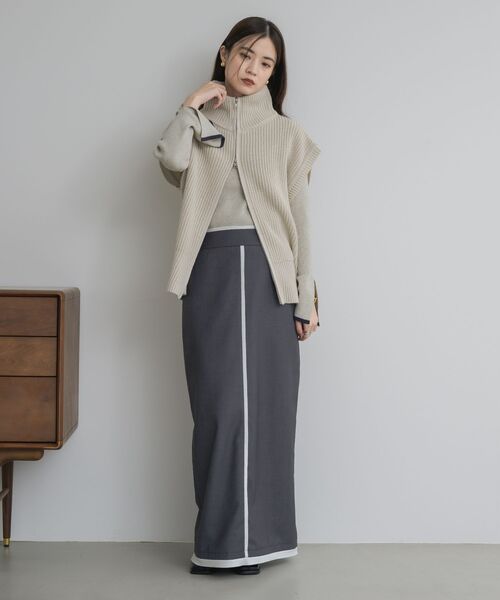 ems excite（エムズエキサイト）の「W ZIP ニットベスト（ベスト・レディース・ブラウン/チャコールグレー/ライトグレー・FREE）」の16枚目の写真