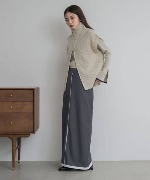 ems excite（エムズエキサイト）の「W ZIP ニットベスト（ベスト・レディース・ブラウン/チャコールグレー/ライトグレー・FREE）」の17枚目の写真