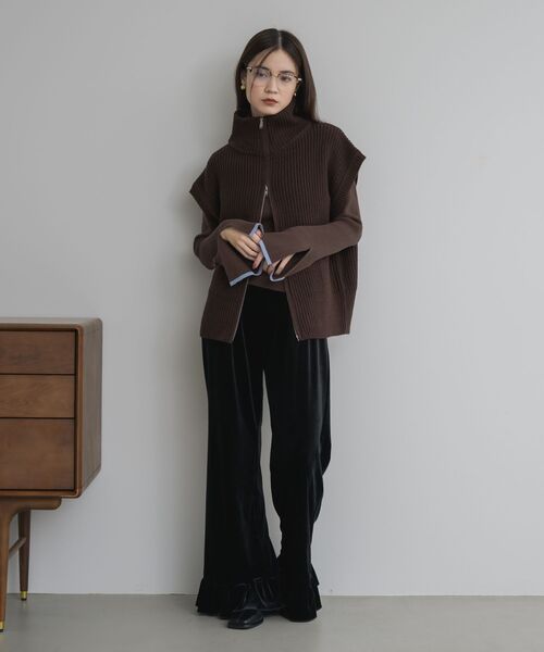 セール】W ZIP ニットベスト（ベスト）｜ems excite（エムズエキサイト