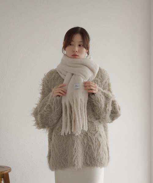 aimeine マフラー ブランドタグ付き セール】ネームタグ付きマフラー（ストール/ショール）｜raffime