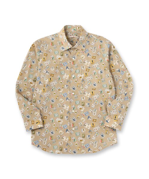 40ct&525(フォーティーカラッツアンドゴーニーゴ)の「【Sサイズ~】マガジンプリントシャツ(シャツ/ブラウス・メンズ・ブラック系/ベージュ系/ホワイト系1/ネイビー系・01/02/03/04)」の5枚目の写真