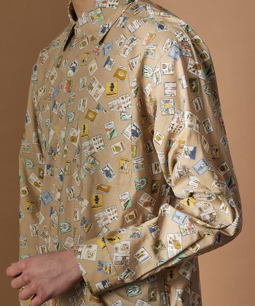 40ct&525(フォーティーカラッツアンドゴーニーゴ)の「【Sサイズ~】マガジンプリントシャツ(シャツ/ブラウス・メンズ・ブラック系/ベージュ系/ホワイト系1/ネイビー系・01/02/03/04)」の10枚目の写真
