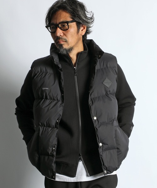 セール】〔BLACK LABEL〕PERTEX SHIELD PUFFER VEST：2層構造パー