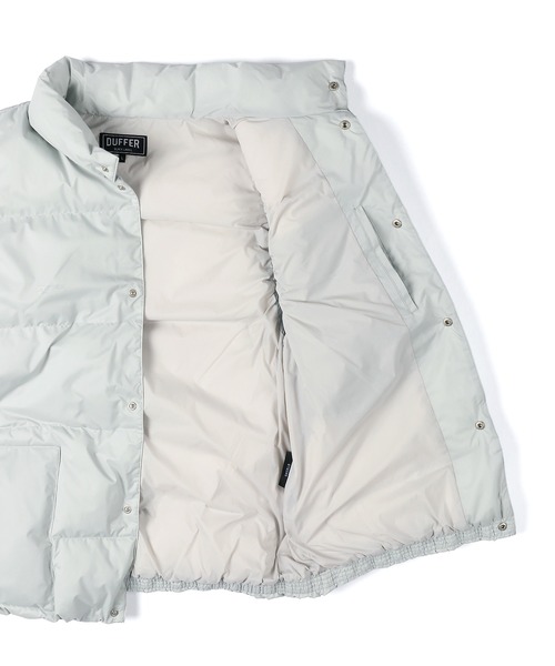 The DUFFER of ST.GEORGE(ザダファーオブセントジョージ)の「〔BLACK LABEL〕PERTEX SHIELD PUFFER VEST:2層構造パーテックス スタンドネックベスト(ダウンベスト・メンズ・ブラック/シルバーグレー・X-LARGE/LARGE/MEDIUM)」の5枚目の写真
