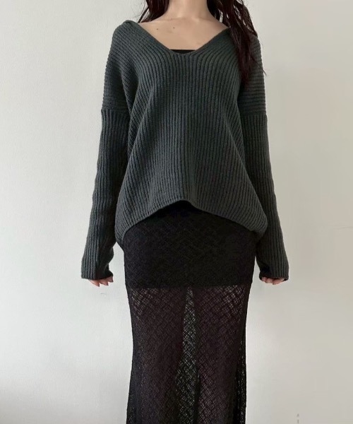 DRWCYS（ドロシーズ）の「スキッパーニットセットアップ（セットアップ・レディース・グレー/チャコールグレー/ネイビー・FREE）」の16枚目の写真