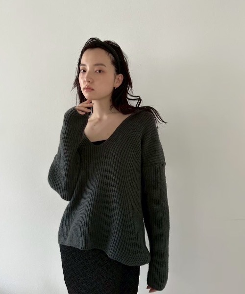 DRWCYS（ドロシーズ）の「スキッパーニットセットアップ（セットアップ・レディース・グレー/チャコールグレー/ネイビー・FREE）」の19枚目の写真