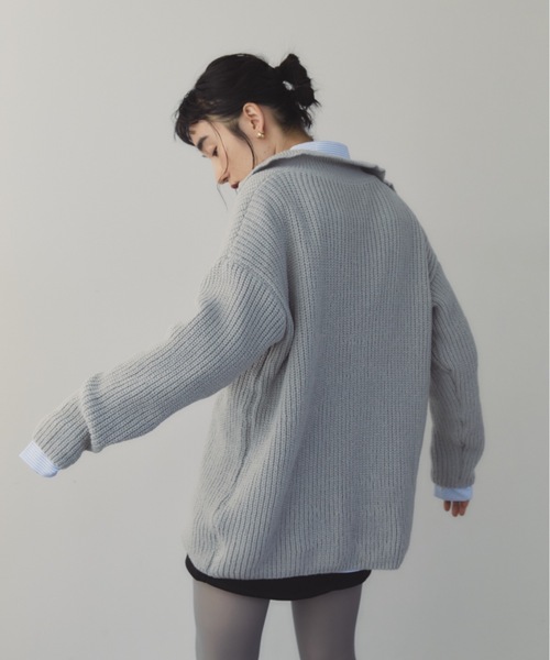 DRWCYS（ドロシーズ）の「スキッパーニットセットアップ（セットアップ・レディース・グレー/チャコールグレー/ネイビー・FREE）」の22枚目の写真