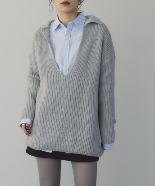 DRWCYS（ドロシーズ）の「スキッパーニットセットアップ（セットアップ・レディース・グレー/チャコールグレー/ネイビー・FREE）」の20枚目の写真